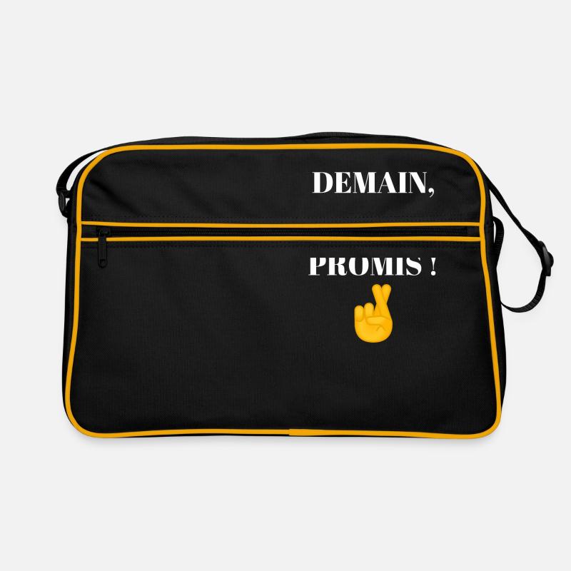 DEMAIN, J’ARRÊTE ! PROMIS ! - Sac Retro - noir/or