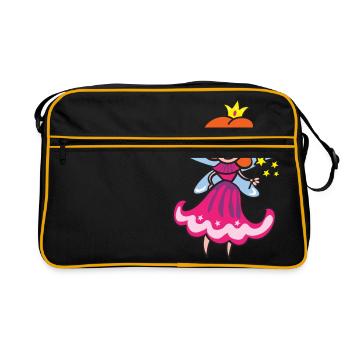 Fairy with magic wand - Retro Bag - black/gold - Front