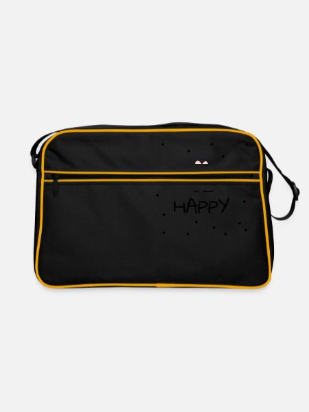 Être heureux - Sac Retro - noir/or - Devant