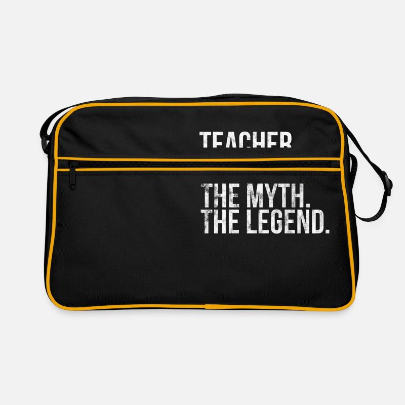 Lehrer Mann Mythos Legende - Retro Tasche - Schwarz/Gold