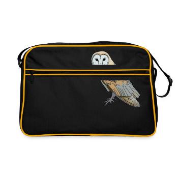 Chouette - Chouette effraie - Sac Retro - noir/or - Devant
