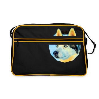 chien de traîneau - Sac Retro - noir/or - Devant