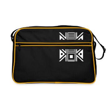 beautiful pattern design white - Retro Bag - black/gold - Front