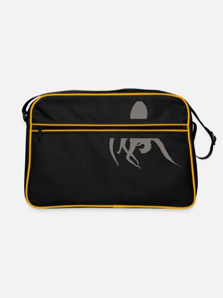 Krake - Retro Tasche - Schwarz/Gold - Vorne