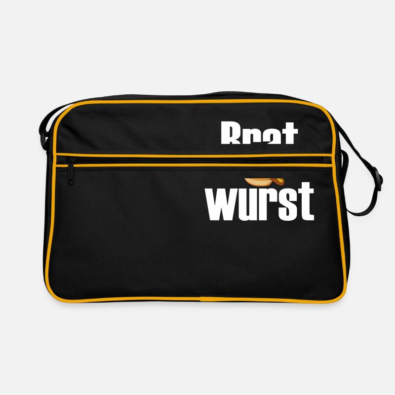 Bratwurst - Retro Tasche - Schwarz/Gold
