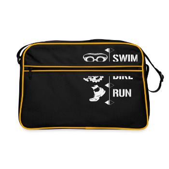 Triathlon - Retro Tasche - Schwarz/Gold - Vorne