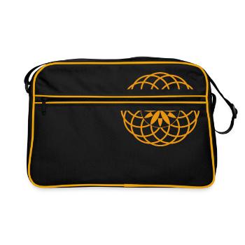 Fleur de vie crop circle - Sac Retro - noir/or - Devant