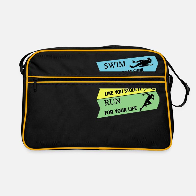 Triathlon - Retro Tasche - Schwarz/Gold