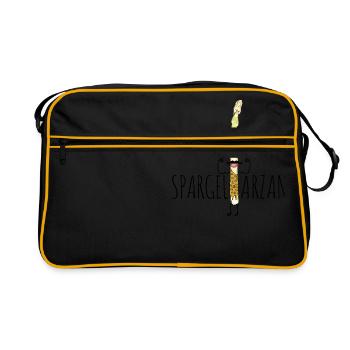 Funny Asparagus - Fitness Gift Idea - Retro Bag - black/gold - Front