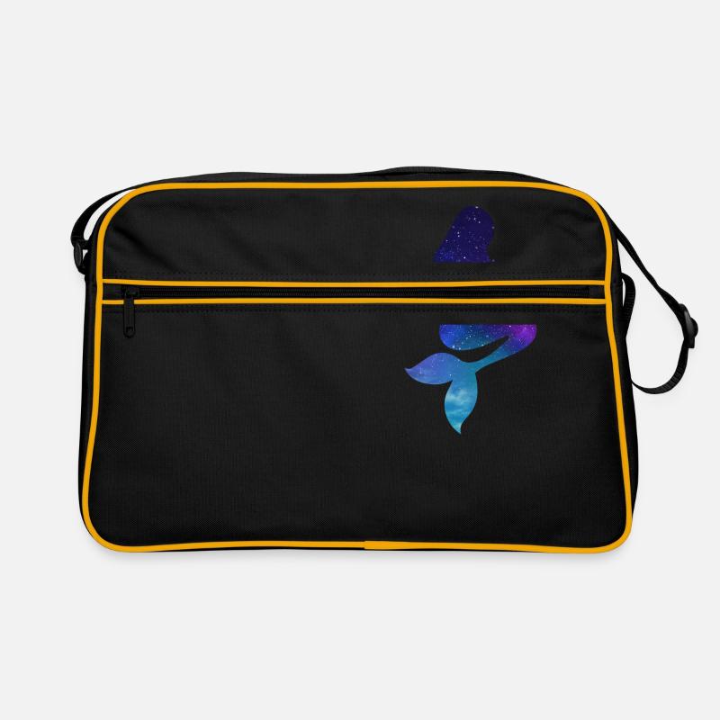 sirène mer lac poisson vacances eau - Sac Retro - noir/or