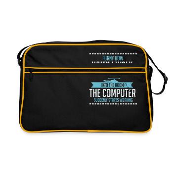 Computer Geek Shirt: Tech Support I Software - Retro Tasche - Schwarz/Gold - Vorne