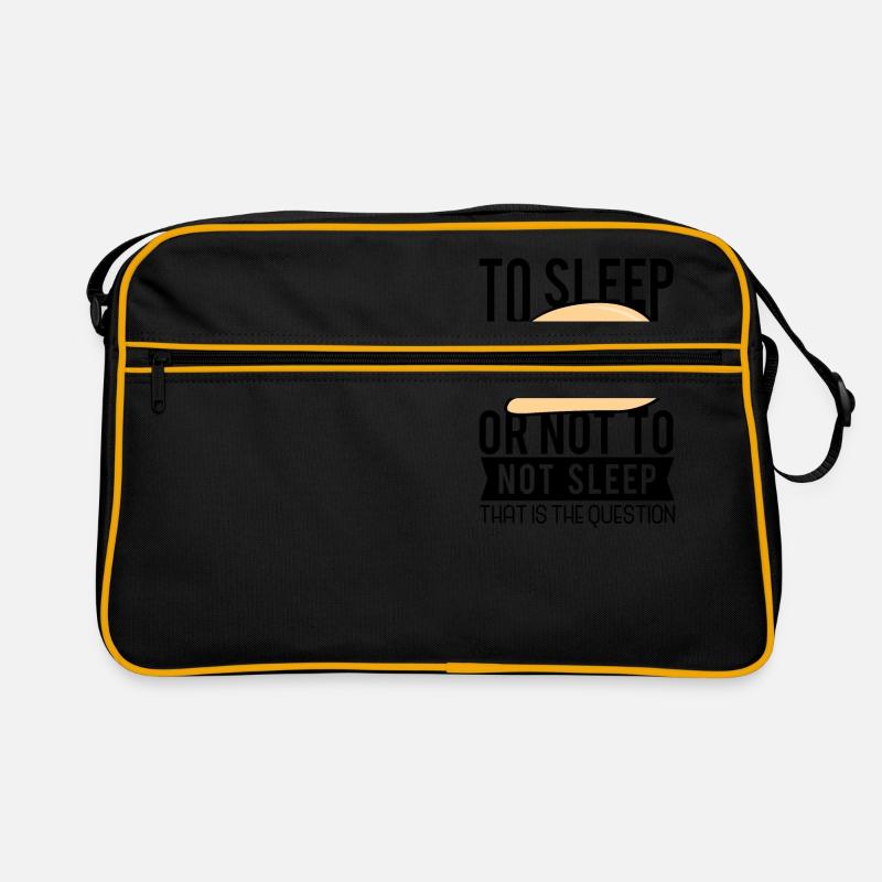 Schlafen oder nicht schlafen Bett Hund Entspannung - Retro Tasche - Schwarz/Gold