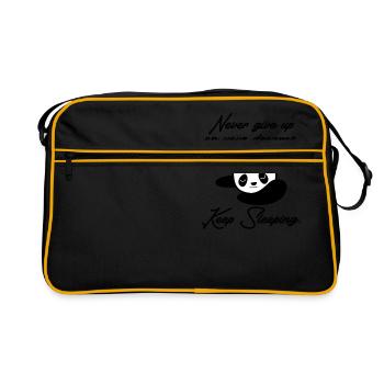 N'abandonne pas tes rêves, continue de dormir panda - Sac Retro - noir/or - Devant