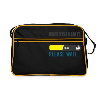 Installing Muscles Fitness Gym Workout Training - Retro Tasche - Schwarz/Gold - Vorne