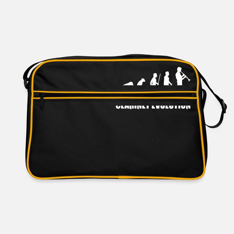 T-shirt Musique Clarinette Evolution - Sac Retro - noir/or