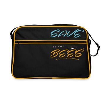 Save the bees - Retro Tasche - Schwarz/Gold - Vorne