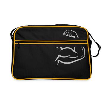 Bodybuilding - Retro Tasche - Schwarz/Gold - Vorne