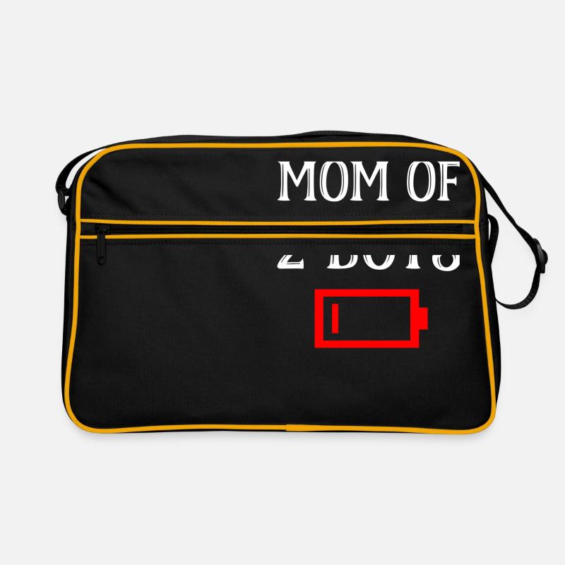 Müde Mutter von 2 Jungen Mutter von zwei Söhnen Batterie Retro Tasche