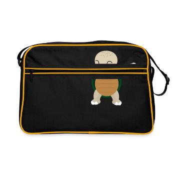Dabbing Dabbing Tortue de mer - Idée cadeau - Sac Retro - noir/or - Devant