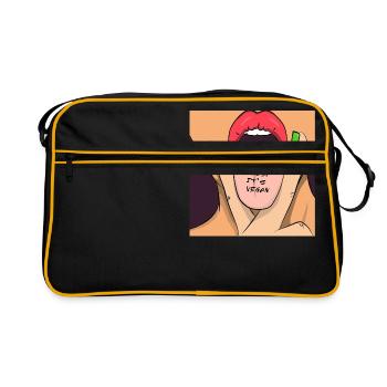 manger la chatte de son végétalien - Sac Retro - noir/or - Devant