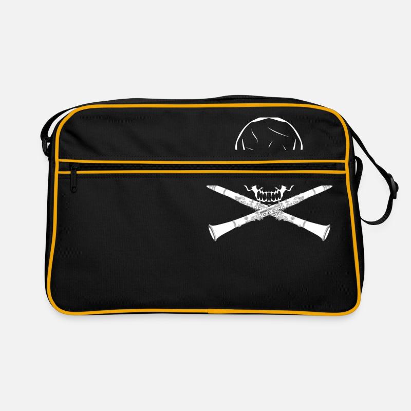Clarinette - Crâne - Sac Retro - noir/or