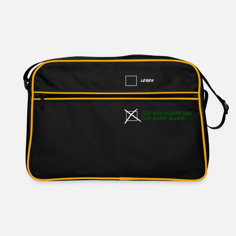 Ich bin Dorfkind ich kann alles ! - Retro Tasche - Schwarz/Gold