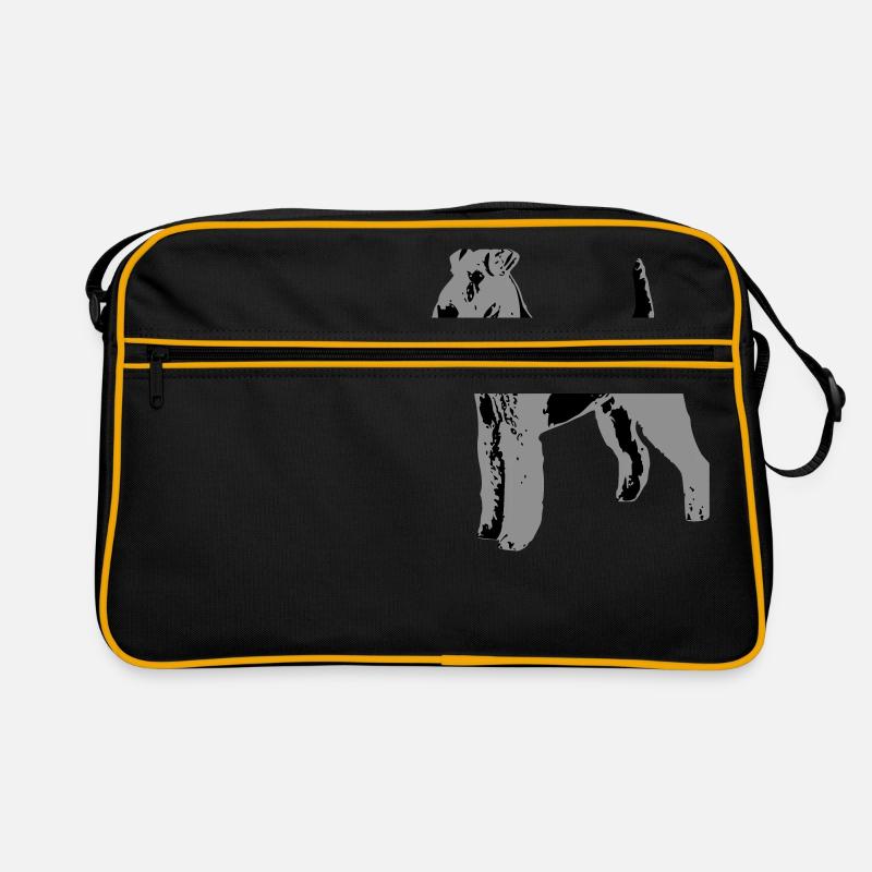 Airedale Terrier graustufen Retro Tasche