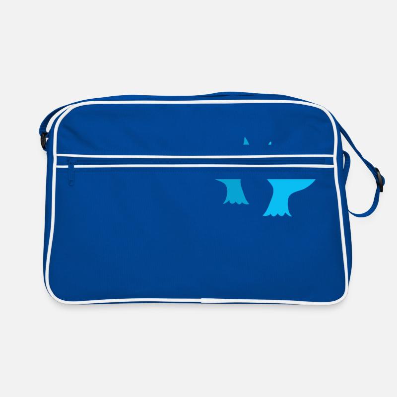 zwei Wal Delfin oder Meerjungfrau Schwänze Retro Tasche