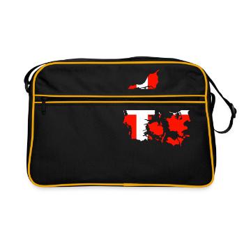 Drapeau du Danemark et carte du Danemark - Sac Retro - noir/or - Devant