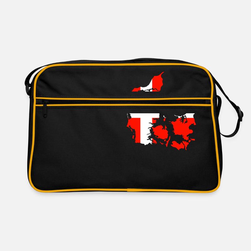 Drapeau du Danemark et carte du Danemark Sac Retro