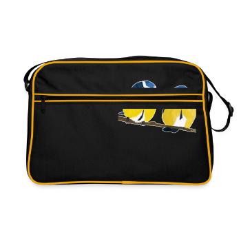 conception d'oiseau mésange bleue jz.birds - Sac Retro - noir/or - Devant