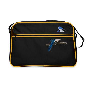 jz.birds Blue Jay Vogel Design - Retro Bag - black/gold - Front