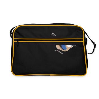 conception d'oiseau de sittelle jz.birds - Sac Retro - noir/or - Devant