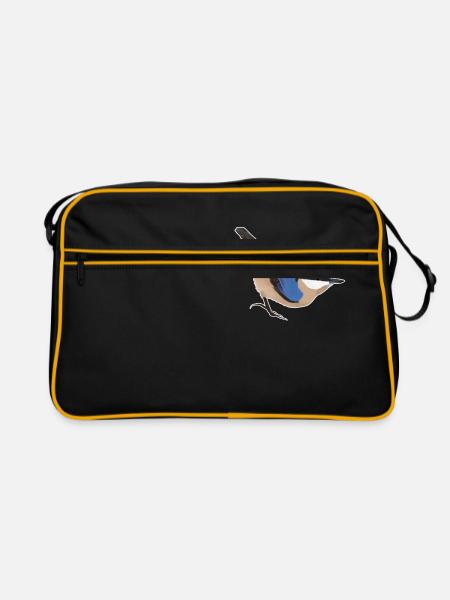jz.birds nuthatch bird design - Retro Bag - black/gold - Front