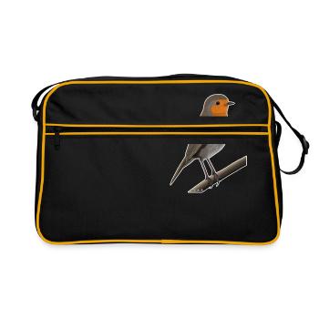 jz.birds robin bird design - Sac Retro - noir/or - Devant