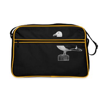 jz.birds seagull bird design illustration - Sac Retro - noir/or - Devant