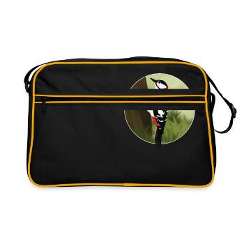 jz.birds illustration de conception oiseau pic - Sac Retro - noir/or - Devant