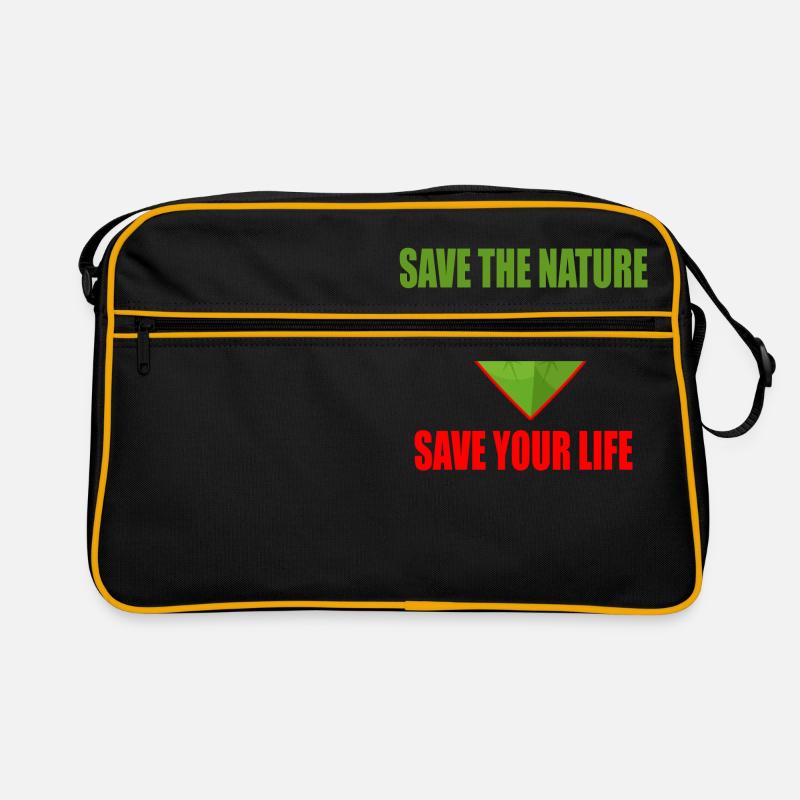 Klimaschutz - Retro Tasche - Schwarz/Gold