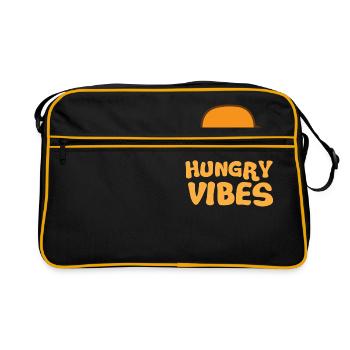 Ambiance affamée avec hamburger mignon - Sac Retro - noir/or - Devant