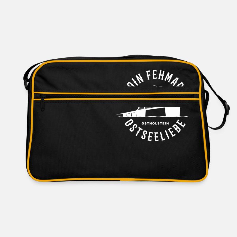 Fehmarn Sonneninsel Ostsee - Retro Tasche - Schwarz/Gold
