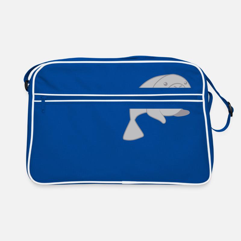 Cute round manatee Retro Bag
