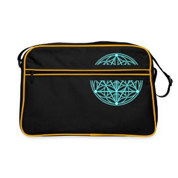 Graine de vie et tétraèdre - Sac Retro - noir/or - Devant