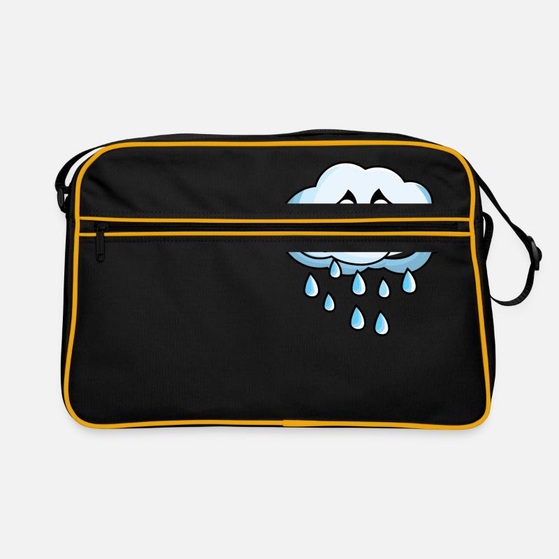 Sad cloud with rain Retro Bag