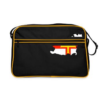 Carte et drapeau de Guernesey - Sac Retro - noir/or - Devant