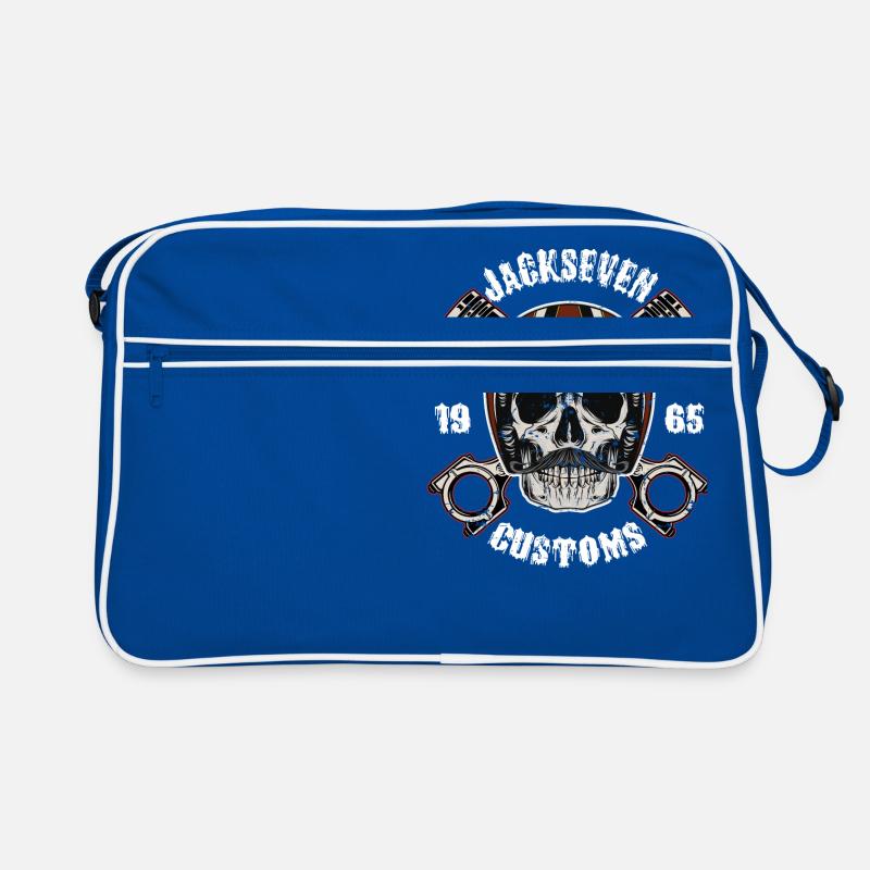 Skull Motorcycle Bobber Biker Course Vélo De Course Sac Retro
