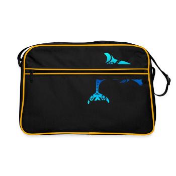 Maori Delphin Polynesian Tribal Tattoo Cadeau - Sac Retro - noir/or - Devant