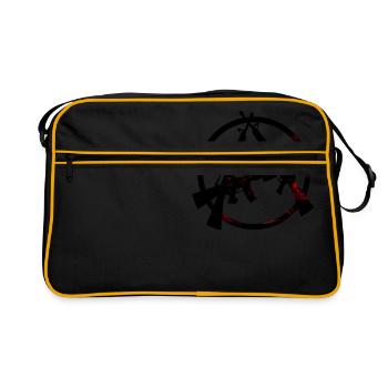 machine gun anarchy, anarchy, anarchist - Retro Bag - black/gold - Front