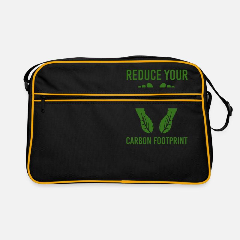 Climate Change Reduce Your Carbon Footprint - Retro Bag - black/gold