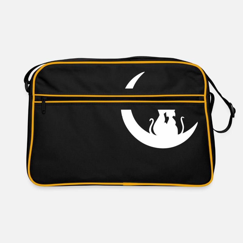 mooncats w - Retro Bag - black/gold