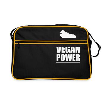 Idée de cadeau à base de plante de gorille Vegan Power - Sac Retro - noir/or - Devant